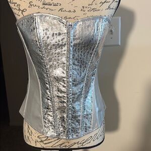Silver Metallic Corset Top